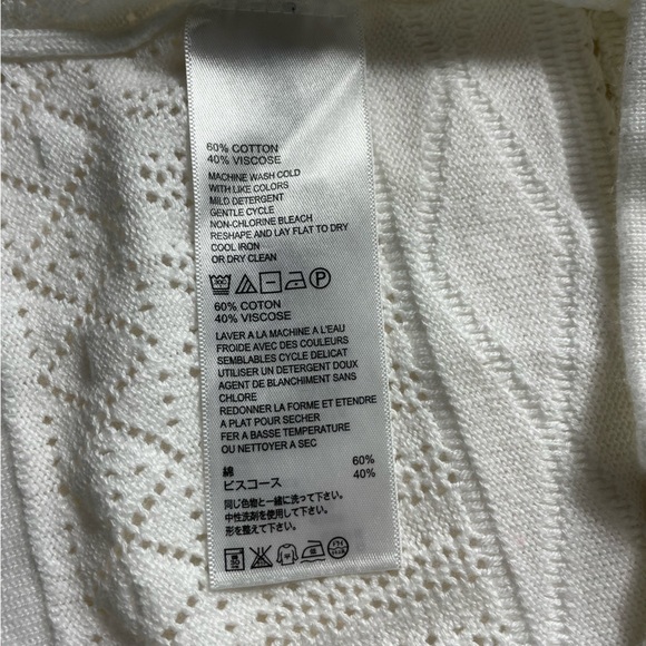 🔥Tommy Bahama White Sweater Open Knit Pullover V-neck Size L - Picture 8 of 11